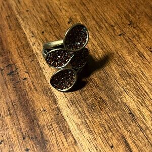 Gold and Brown Statement Ring